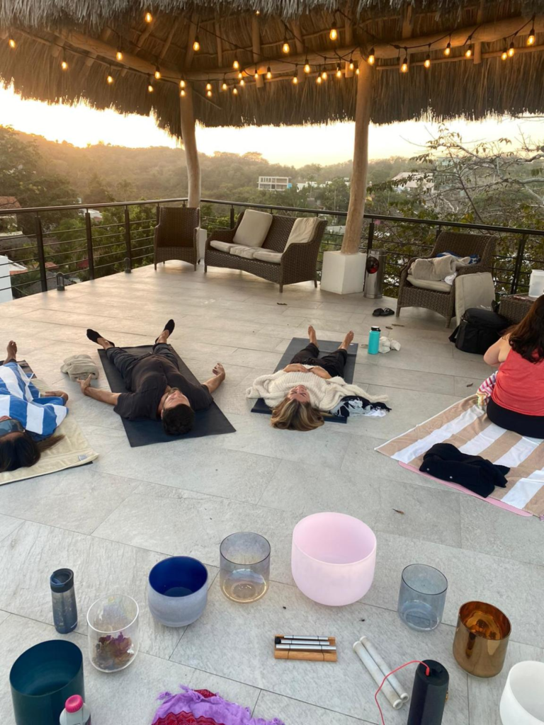 breathwork and sound bowls in Mexico