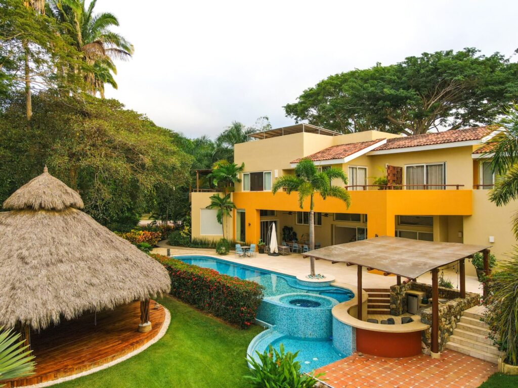 retreat center image with pool and house